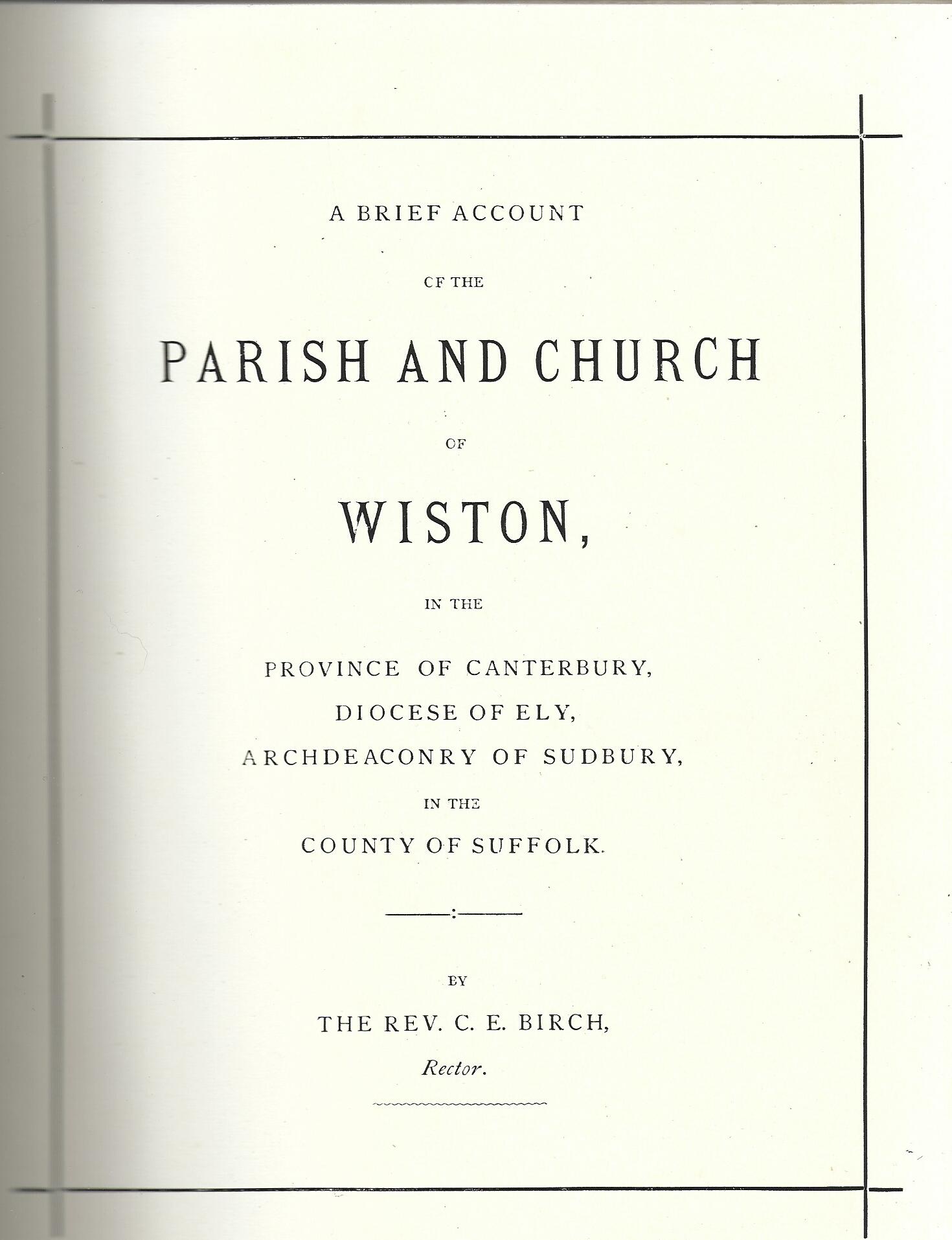 A Brief Account of the Parish and Church of Wiston