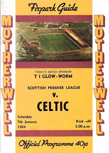 Image for Firpark Guide Motherwell v. Celtic on 7th January 1984.