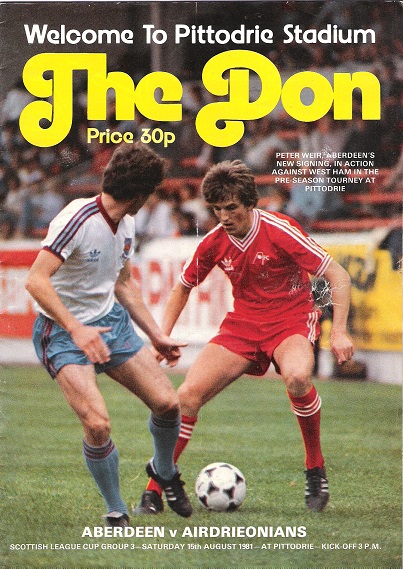 Image for The Don Matchday Magazine. Scottish League Cup Group 3, Saturday 15th August 1981.