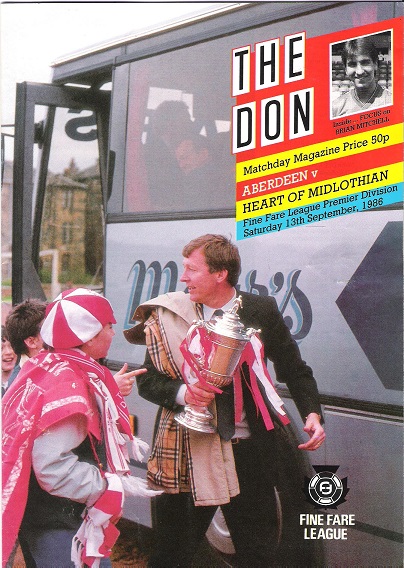 Image for The Don Matchday Magazine.  Aberdeen v. Heart of Midlothian, Fine Fare League Premier Division Saturday 13th September 1986.