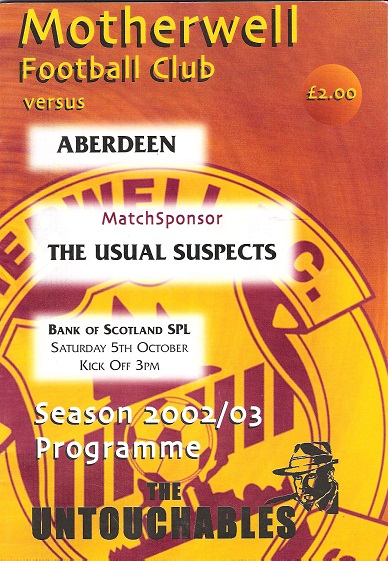 Image for Motherwell Football Club versus Aberdeen: 5th October 2002.