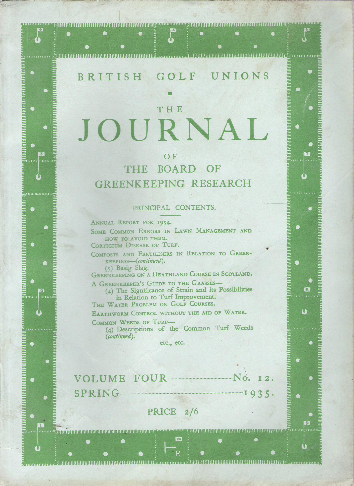 Image for British Golf Unions: The Journal of the Board of Greenkeeping Research, Volume IV, number 12.