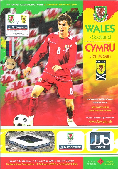 Image for Wales v. Scotland Matchday Magazine. Nationwide International Friendly Match 14 November 2009.