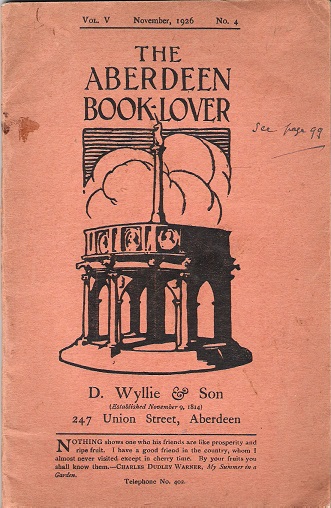 Image for The Aberdeen Book Lover: Volume V November 1926 No. 4.