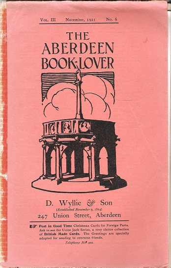 Image for The Aberdeen Book Lover: Volume III November 1921 No. 6.